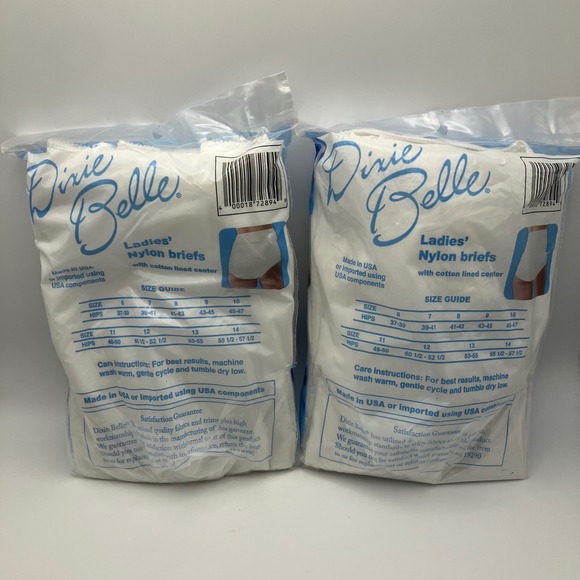 Dixie Belle Ladies Nylon Briefs Size 13 100% Nylon 2 Pairs Per Package (2 pkgs) - Picture 6 of 10